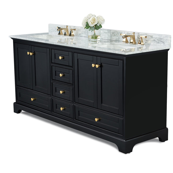 Birch Lane™ Ellinger 72'' Double Bathroom Vanity with Marble Top